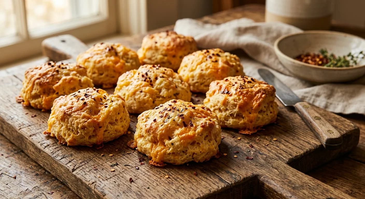 Biscoito de queijo apimentado assado